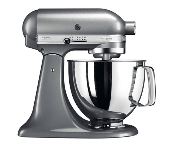 KitchenAid Artisan 5KSM125ECU Kuchyňský robot - 10 rychlostí, planetární systém, celokovová konstrukce, stříbrná