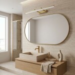 Koupelnové nástěnné LED svítidlo APP1876-1W 60cm BRUSH GOLD OSW-66031