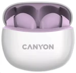 CANYON TWS-5 fialová / sluchátka s mikrofonem / BT 5.3 / pouzdro 500mAh (CNS-TWS5PU)