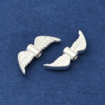 Kovová andělská křídla - stříbrná - 7,5 x 21,5 x 3 mm - 1 ks