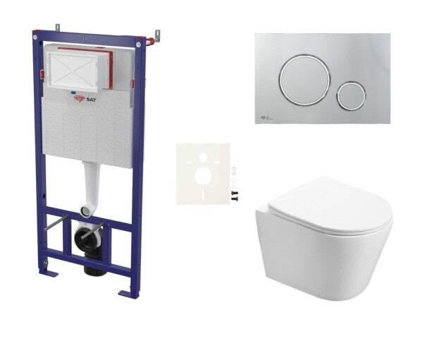 Cenově zvýhodněný závěsný WC set SAT do lehkých stěn / předstěnová montáž + WC SAT Infinitio SIKOSSIN71K SIKOSSIN71K