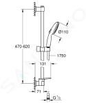 GROHE - Vitalio Start Set sprchové hlavice, hadice a tyče s poličkou, 2 proudy, chrom 26952001