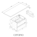 CERANO - Koupelnová skříňka Carole - antracitová + deska z lit. mramoru Elanys - 12 mm + konzole černá - 120x49,2x46 CER-467293