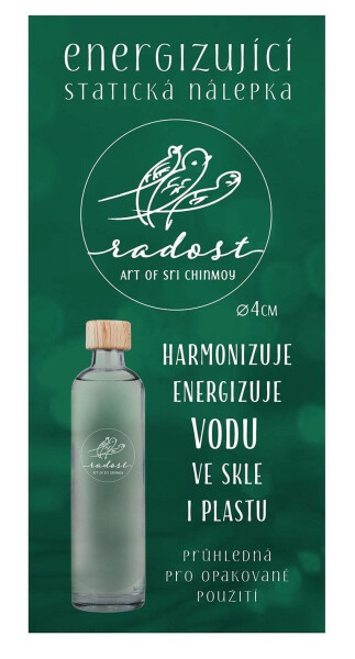 Energizující statická folie průhledná "Radost" průměr 4 cm - Sri Chinmoy