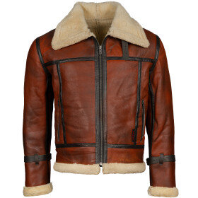 Pánská Kožená Zimní Bunda Bomber Dorian Pravý Kožíšek Brixton Velikost: XL
