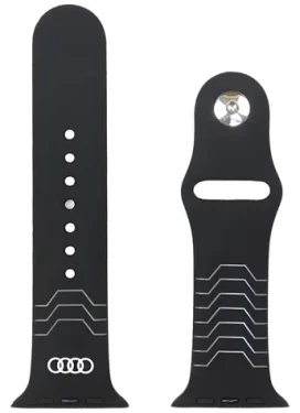Audi Geometric Pattern černá / Silikonový řemínek / Apple Watch 44/45/46/49 mm (AU-SR-AW44-49-GT/D3-BK)