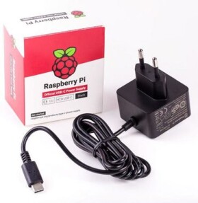 Raspberry Pi napájecí zdroj USB-C 5,1V 3A pro Raspberry Pi 4B, EU, bílý