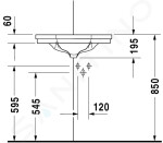 DURAVIT - 1930 Umývátko s přepadem, 595x450 mm, bílá 0793420000