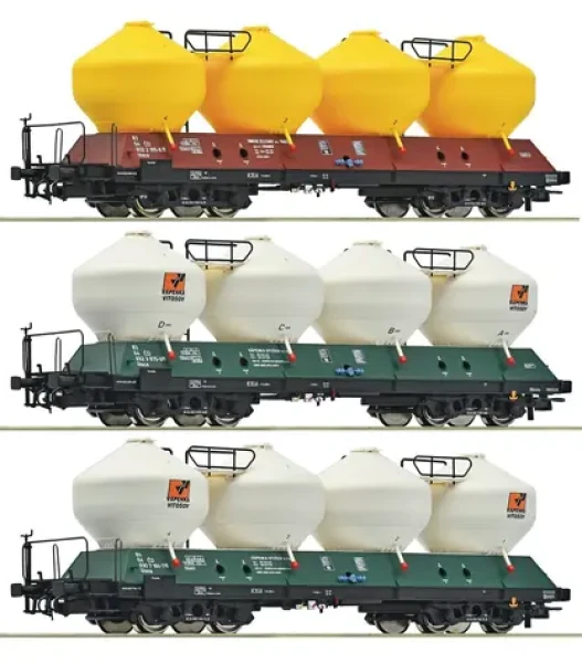 Roco 6600180 Sada nákladních vozů na cement Uacs ČD IV