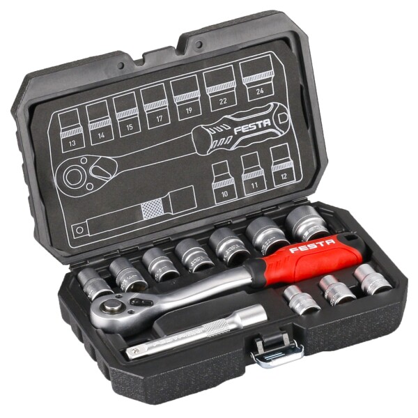 FESTA 17229 Gola sada 1/2", 12 dílů, plastový kufr