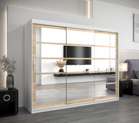 Šatní skříň Abi Ro2 Barva korpusu: Bílá, Rozměry: 250 cm, Dveře: Dub sonoma