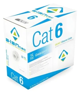 Instalační kabel U/UTP Cat6 305 m / Síťový kabel / plný vodič / PVC plášť (KIU6LINKA305)