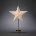 Konstsmide 1750-280 vánoční hvězda žárovka, LED bílá, mosaz s vysekávanými motivy, s podstavcem, se spínačem