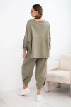 Komplet bavlněný mikina + kalhoty světlá khaki UNI