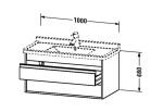 DURAVIT - Ketho Umyvadlová skříňka 48x100x46 cm, 2 zásuvky, lesklá bílá KT664502222
