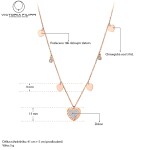 Ocelový náhrdelník Freya - chirurgická ocel, srdce, zirkon, Zlatá 41 cm + 5 cm (prodloužení)