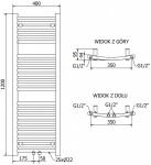 MEXEN/S - Ares radiátor + topná tyč 1200 x 400 mm, 300 W, chrom W102-1200-400-2300-01