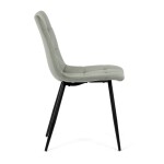 Židle jídelní, zelená látka, čtyřnohá kovová podnož, černý mat