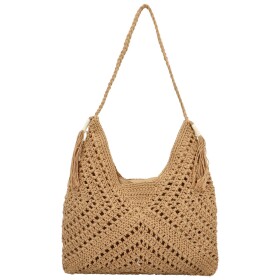 Módní dámská boho kabelka na rameno Ibolya, béžová