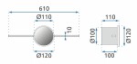 Nástěnné svítidlo 60CM APP849-1W - černé OSW-07881