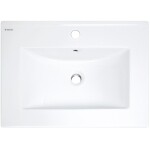 DEANTE - Umyvadlo Tubo keramické bílé, zapuštěné, s odkládací policí CTU_646M