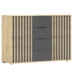 Komoda Werona 2D4S 26 Barva korpusu: Dub - Artisan, Rozměry: 135 cm, Dveře: Dub-Artisan