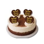 Dortisimo Čokoládová dekorace Bombasei tmavá Srdíčko Happy Birthday (4 ks)