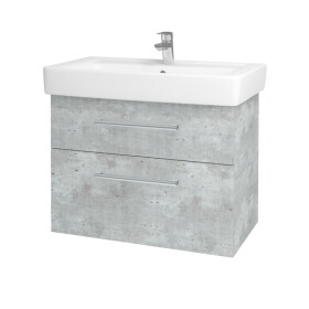 Dřevojas - Umyvadlová skříňka Q MAX SZZ2 80 - D01 Beton / Úchytka T03 / D01 Beton 67543C