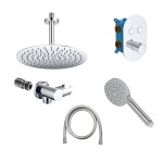 Mereo Sprchová sada s termostatickou podomítkovou tlačítkovou baterií - 2-cestná - oválný kryt CB60106TB4