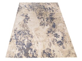 DumDekorace Nádherný moderní koberec v béžové barvě s modrým detailem 200X290 cm