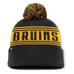 Fanatics Pánská Zimní Čepice Boston Bruins Fundamental Enforcer Cuffed Knit Hat with Pom - Black