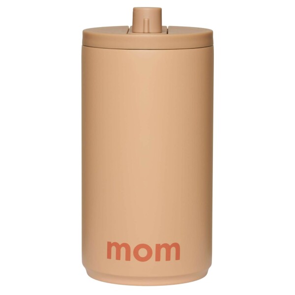 DESIGN LETTERS Termo hrnek Beige Mom 350 ml, béžová barva, kov