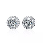 Royal Fashion stříbrné náušnice HA-XEZ004-SILVER-MOISSANITE-ZIRCON