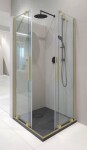 DEANTE - Sprchový kout Prizma zlato kartáčované, čtvercová, 90x90 cm KPNRP09P09