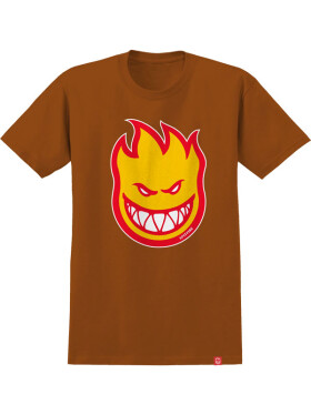 Spitfire BIGHEAD FILL T. ORANGE w/ GOLD & RED Print pánské tričko s krátkým rukávem - L