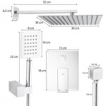 Erga Dual, podomítková sprchová sada s dešťovou sprchou 30×30, chromová, ERG-YKA-BP.DUAL30