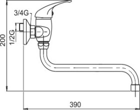 NOVASERVIS - Dřezová baterie 150 mm lékařská páka Metalia 55 chrom 55078L,0