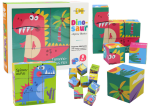 Mamido Edukační puzzle 6v1 skládačka kostky 6 obrázků dinosauři 9 dílů