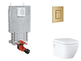 GROHE - Uniset Set předstěnové instalace, klozetu, sedátka SoftClose a tlačítka Skate Cosmopolitan, kartáčovaný Cool Sunrise SANI15BB4111