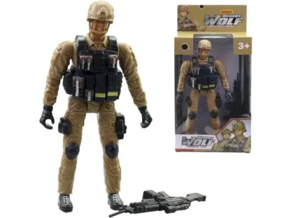 MaDe 22977 - Figurka voják s příslušenstvím, 18 cm