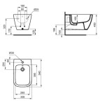 IDEAL STANDARD - i.Life B Závěsný bidet, otvor pro baterii, bílá T461501