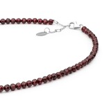 Korálkový náhrdelník Luz - keshi perla, granát, stříbro 925/1000, Červená 40 cm + 3 cm (prodloužení)