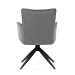 Židle jídelní, taštičkové pružiny v sedáku, 180° otočný mechanismus, šedá voděodolná látka, černý kov
