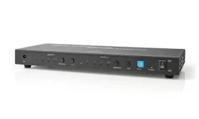 Nedis VMAT3482AT HDMI maticový přepínač 4 vstupy na 2 výstupy / 4K@60Hz / digitální a analogové audio výstupy / dálkový (VMAT3482AT)