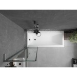 MEXEN/S - Next L vanová zástěna FIX 50 x 150, černá vzor, grafit kartáčovaná 895-050-000-03-70-66