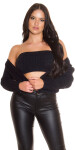 Sexy 2dílná sada - Bandeau Top a Crop Cardigan black Einheitsgroesse