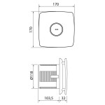 CATA - X-MART 12 koupelnový ventilátor axiální, 20W, potrubí 120, bílá 01020000