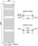 MEXEN/S - Mars radiátor + topná tyč 1800 x 500 mm, 900 W, bílá W110-1800-500-6900-20