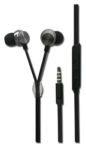2GO In-Ear Luxury Zipper-Style antracitová / Sluchátka do uší s mikrofonem / 3,5 mm jack / drátová (794476)