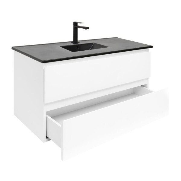 Koupelnová skříňka s keramickým umyvadlem SAT B-Way 99x50x45 cm bílá lesk BWAY2100WU4B2B BWAY2100WU4B2B